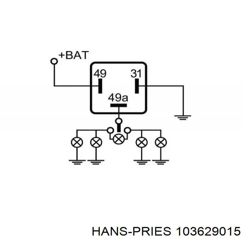 Реле поворотів 103629015 Hans Pries (Topran)