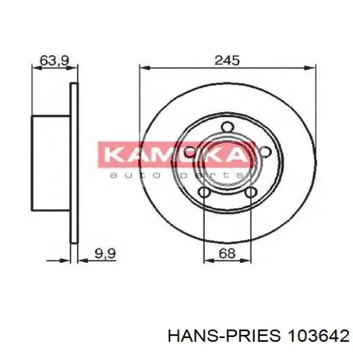 103642 Hans Pries (Topran) подушка кріплення радіатора верхня