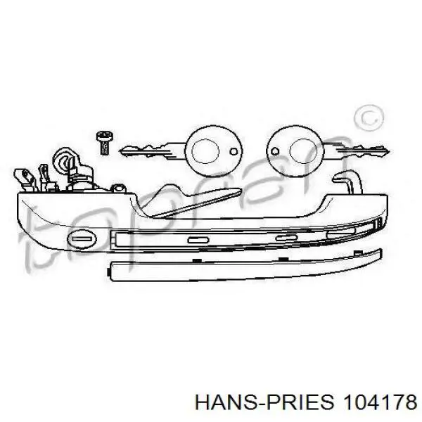 104178 Hans Pries (Topran) ручка задньої двері зовнішня ліва