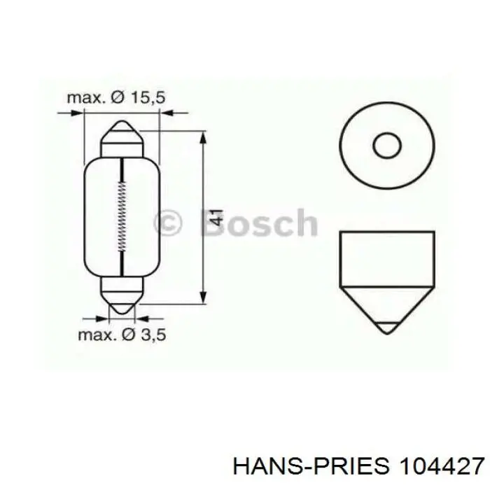 104427 Hans Pries (Topran) пильник рульового механізму/рейки, правий