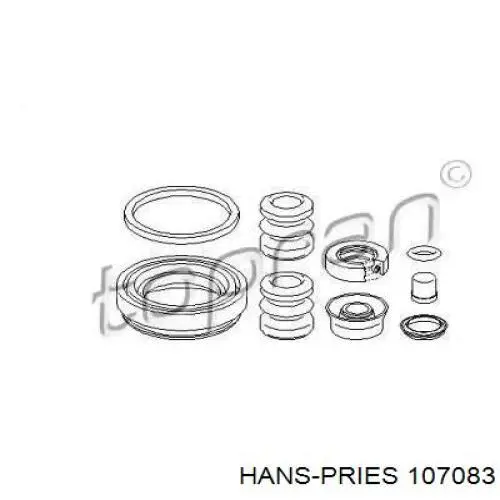 107083 Hans Pries (Topran) ремкомплект супорту гальмівного заднього