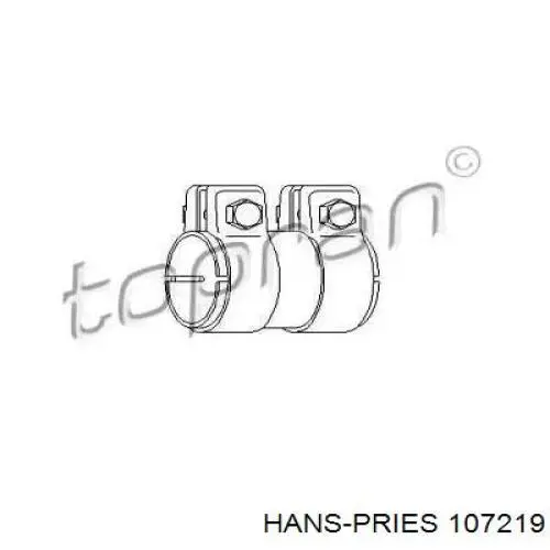 107219 Hans Pries (Topran) Кронштейн/хомут глушника, передній (Длина, мм: 95; Диаметр, мм: 50)