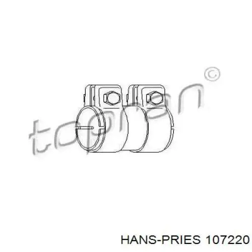 107220 Hans Pries (Topran) кронштейн/хомут глушника, передній