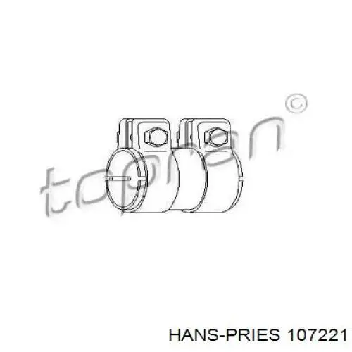 Кронштейн/хомут глушника, передній 107221 Hans Pries (Topran)