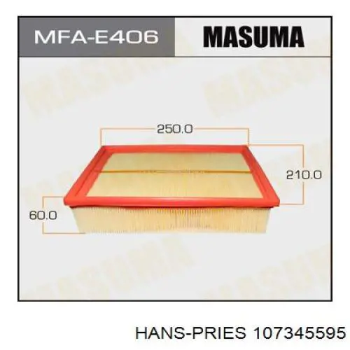 Купити 107345595 Hans Pries (Topran) Автомобільний фільтр повітря