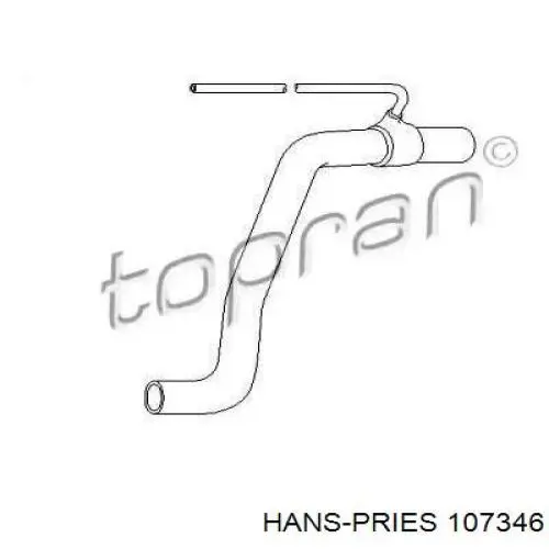 Шланг/патрубок радіатора охолодження, верхній 107346 Hans Pries (Topran)