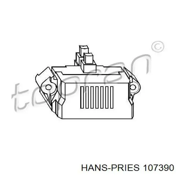 Реле-регулятор генератора, (реле зарядки) 107390 Hans Pries (Topran)