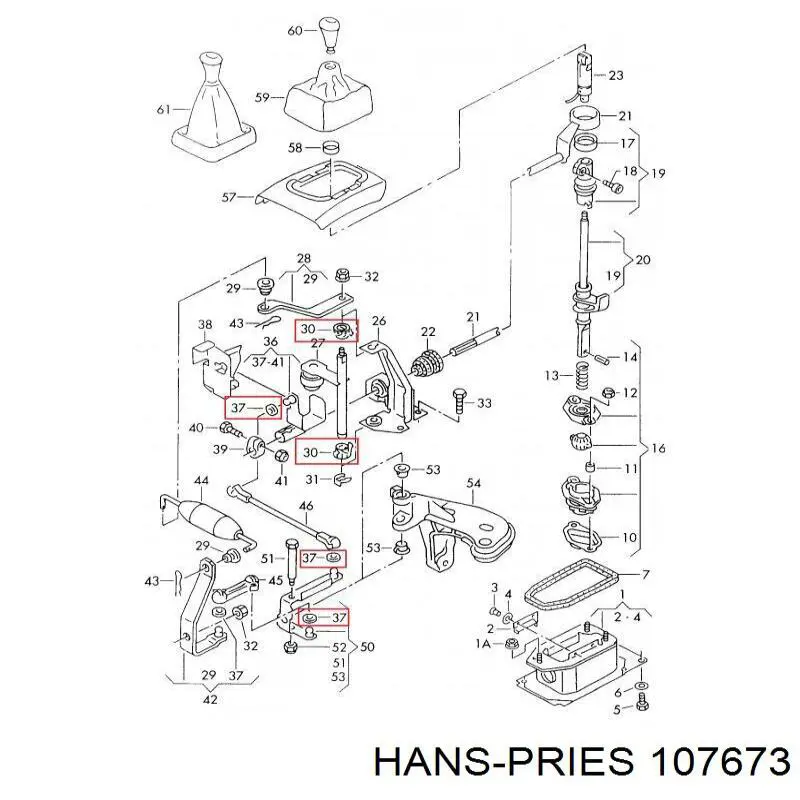 Ремкомплект куліси 107673 Hans Pries (Topran)