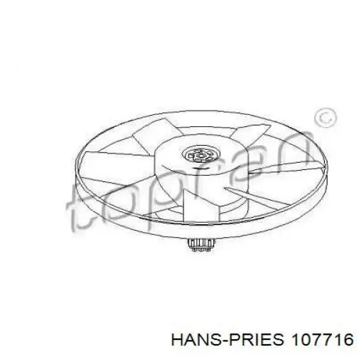 107716 Hans Pries (Topran) електровентилятор охолодження в зборі (двигун + крильчатка)