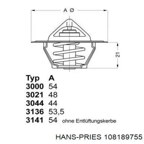 Кришка термостата 108189755 Hans Pries (Topran)