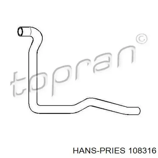 Шланг радіатора опалювача/пічки, подача Hans Pries (Topran) 108316 ціна, від 6.60 USD