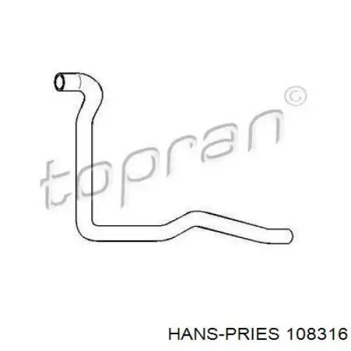 108316 Hans Pries (Topran) шланг радіатора опалювача/пічки, подача