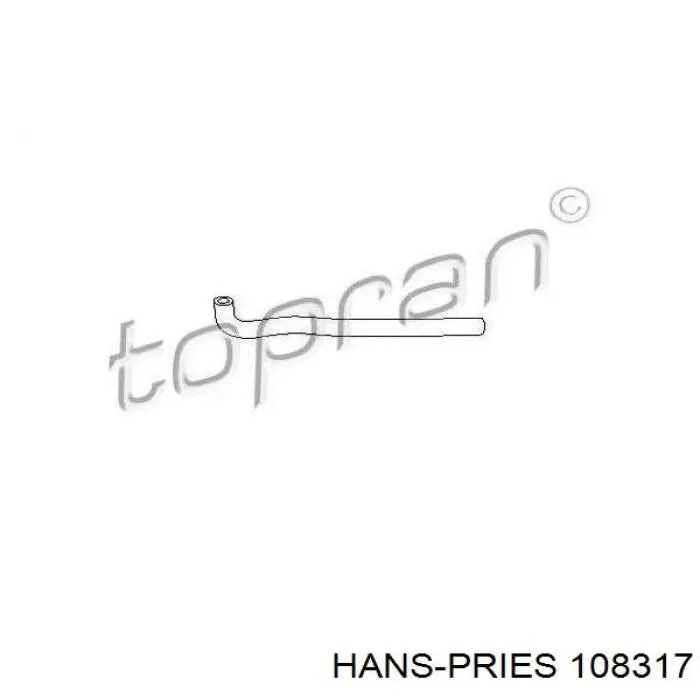 108317 Hans Pries (Topran) шланг радіатора опалювача/пічки, обратка