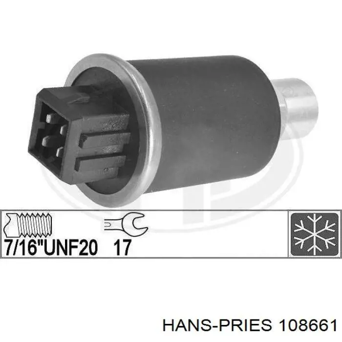 Датчик абсолютного тиску кондиціонера Hans Pries (Topran) 108661 ціна, від 10.26 USD