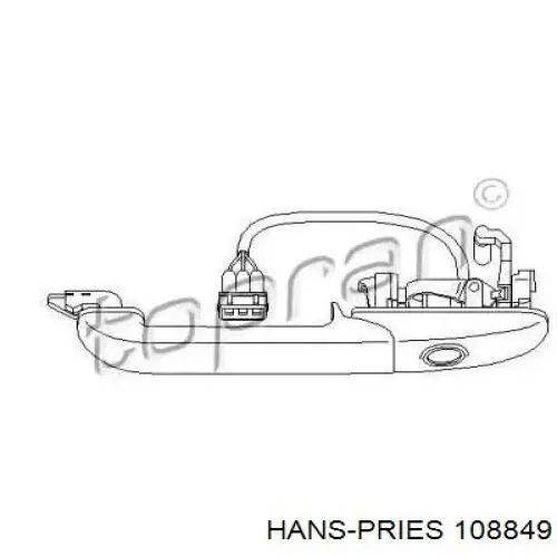 Ручка передньої двері зовнішня ліва 108849 Hans Pries (Topran)