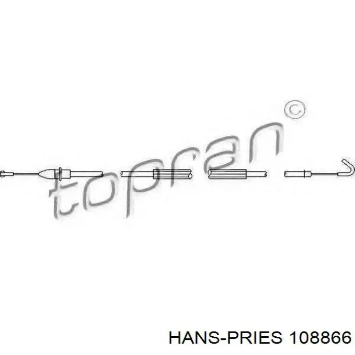 Ручка задньої двері зовнішня 108866 Hans Pries (Topran)