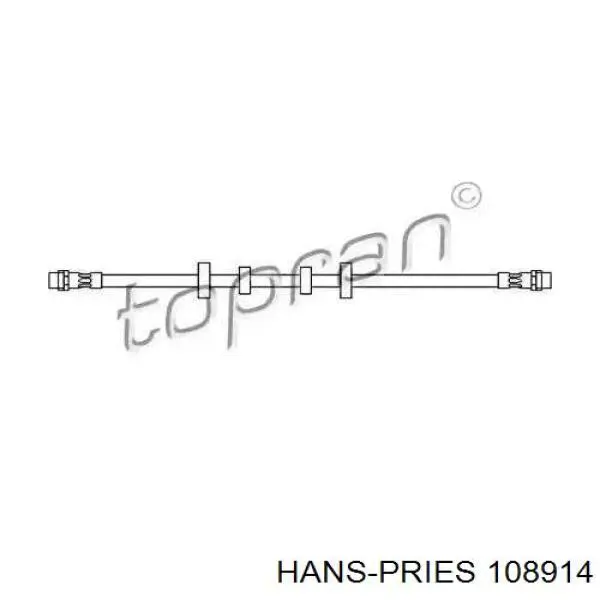 Шланг гальмівний передній 108914 Hans Pries (Topran)