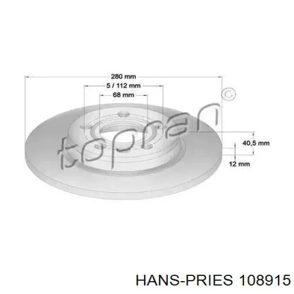 108915 Hans Pries (Topran) Дискові гальма