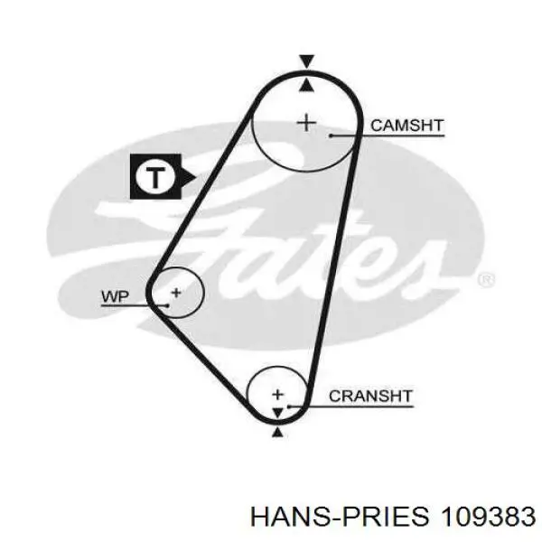 Сальник колінвала двигуна, передній 109383 Hans Pries (Topran)