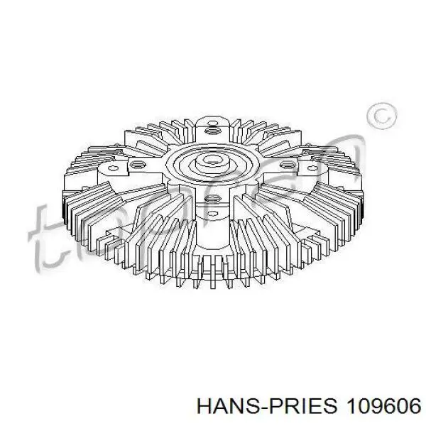 Вискомуфта, вязкостная муфта вентилятора охолодження 109606 Hans Pries (Topran)