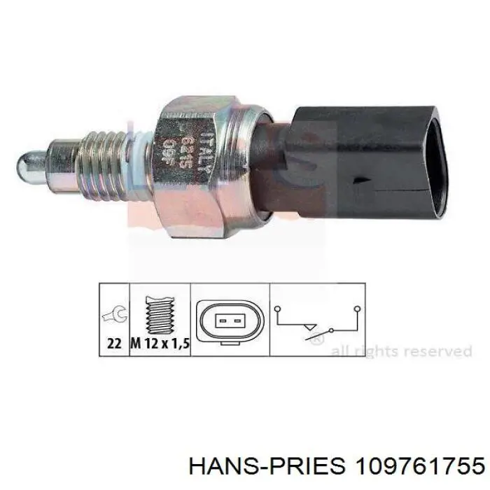 Датчик ліхтарів заднього ходу Hans Pries (Topran) 109761755 ціна, від 6.38 USD