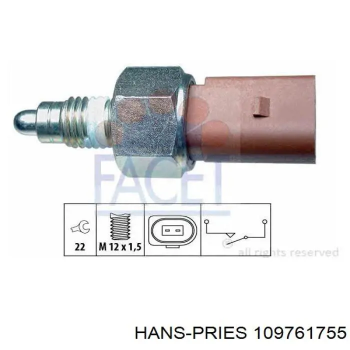 Датчик заднього ходу 109761755 Hans Pries (Topran)