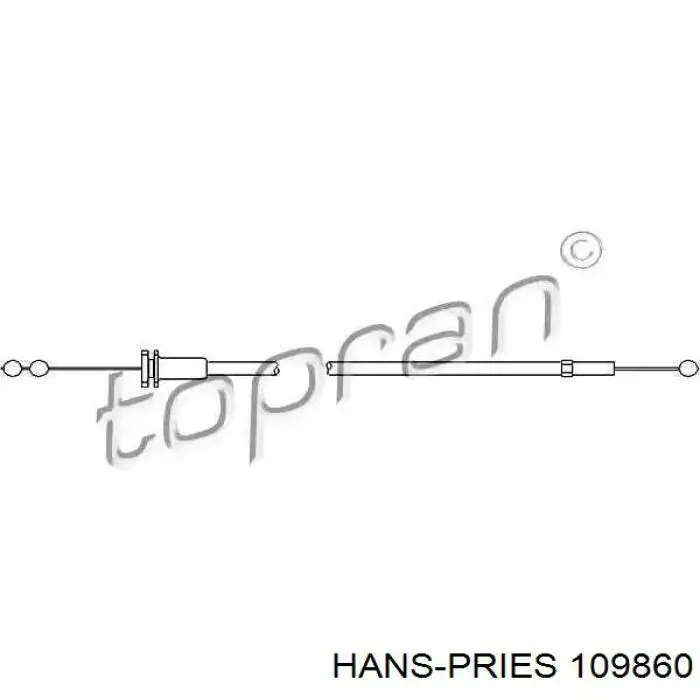 Трос відкриття капота Hans Pries (Topran) 109860 ціна, від 8.74 USD