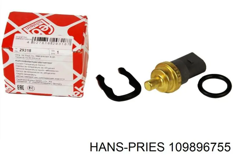 Датчик температури охолоджуючої рідини 109896755 Hans Pries (Topran)