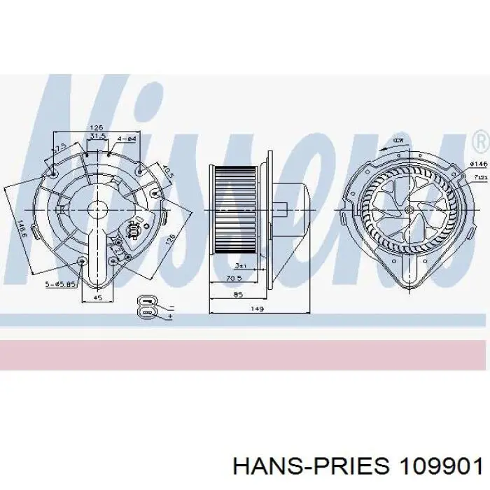 Двигун вентилятора пічки (обігрівача салону) Hans Pries (Topran) 109901 ціна, від 40.98 USD