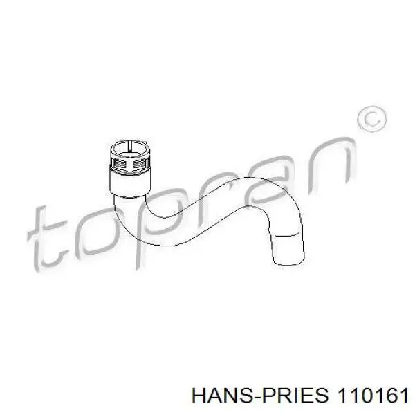 Шланг/патрубок радіатора охолодження, верхній 110161 Hans Pries (Topran)