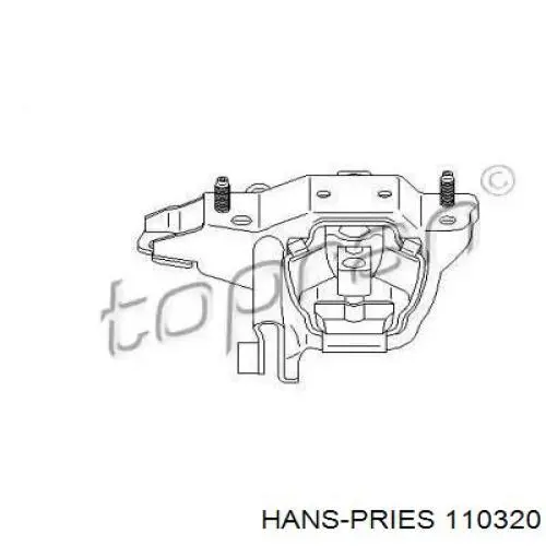 Подушка (опора) двигуна, ліва 110320 Hans Pries (Topran)