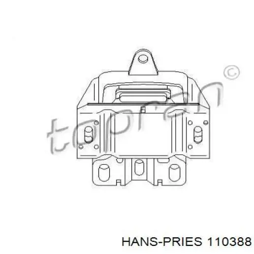 Подушка (опора) двигуна, ліва 110388 Hans Pries (Topran)