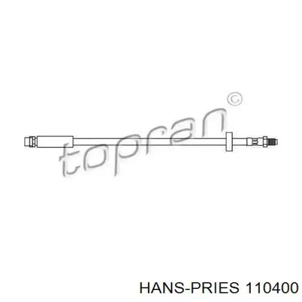 Шланг гальмівний задній 110400 Hans Pries (Topran)