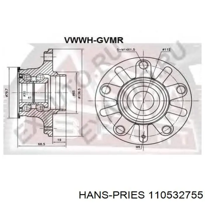 110532755 Hans Pries (Topran) Маточина задня