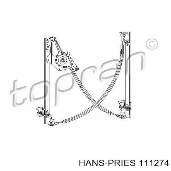 Механізм склопідіймача двері передньої, правої 111274 Hans Pries (Topran)