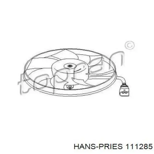 111285 Hans Pries (Topran) електровентилятор охолодження в зборі (двигун + крильчатка, правий)