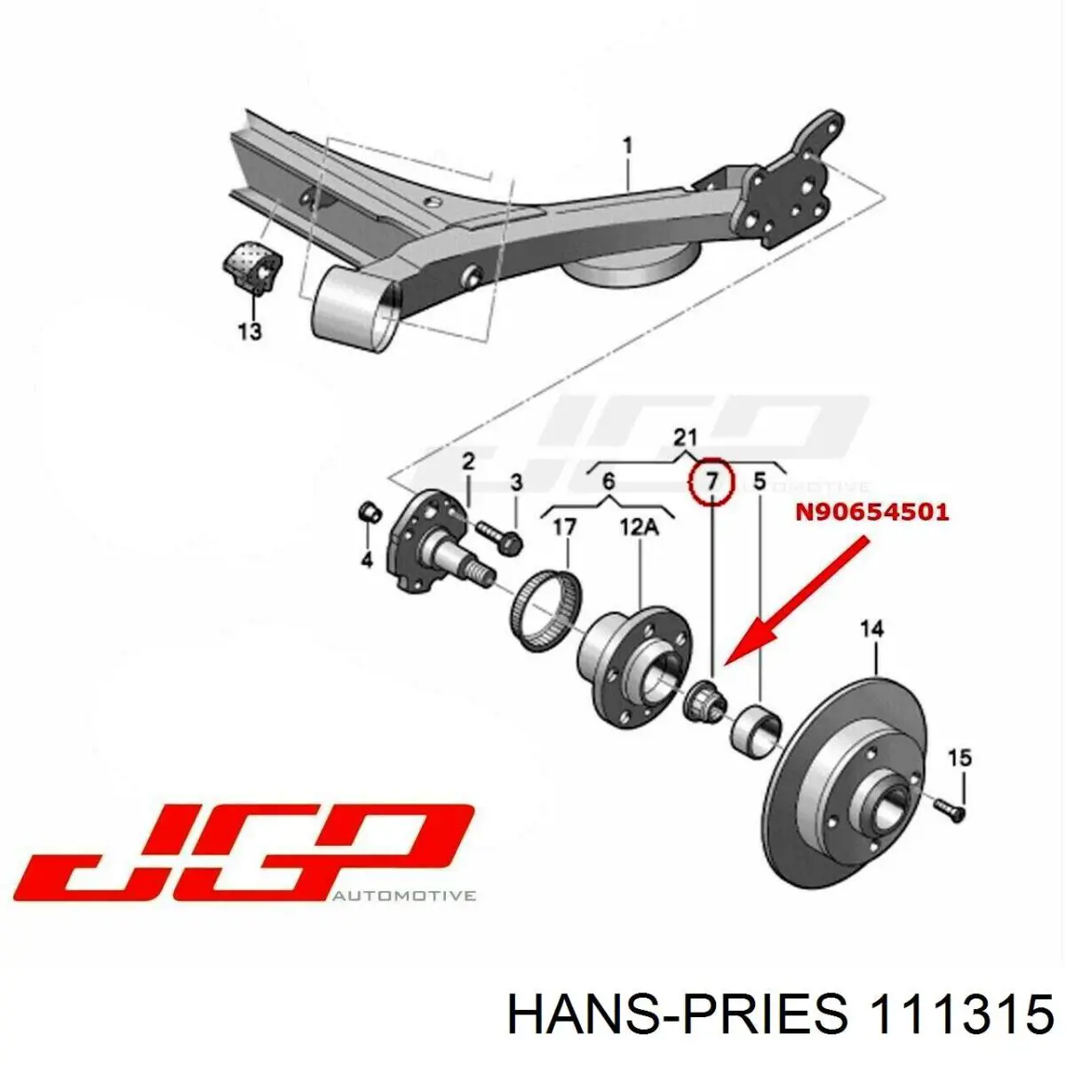 Гайка маточини задньої Hans Pries (Topran) 111315 ціна, від 7.05 USD