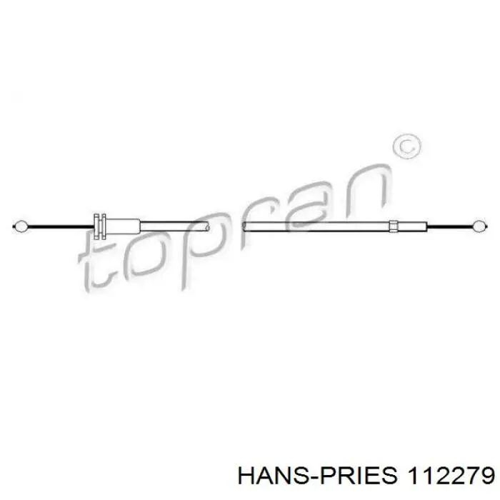 112279 Hans Pries (Topran) Трос відкриття капота, задній