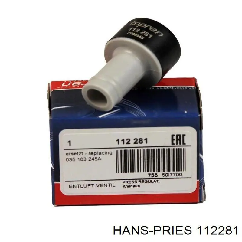 Клапан картерних газів Hans Pries (Topran) 112281 ціна, від 4.18 USD