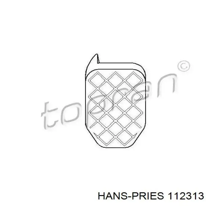 112313 Hans Pries (Topran) накладка педалі зчеплення