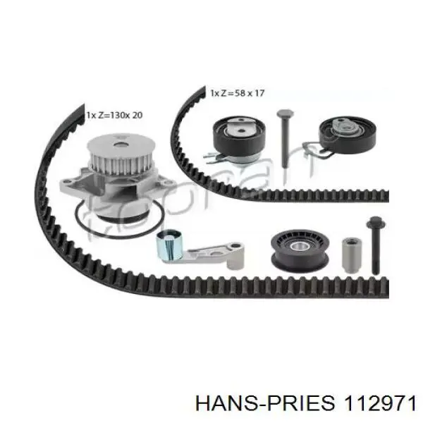 112971 Hans Pries (Topran) Ремінь ГРМ, комплект