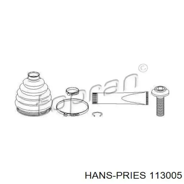 Пильник шарніра кутових швидкостей зовнішній передній Hans Pries (Topran) 113005 ціна, від 19.65 USD