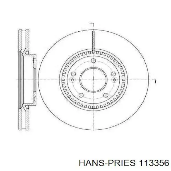 113356 Hans Pries (Topran) шланг гпк, високого тиску гідропідсилювача керма (рейки)