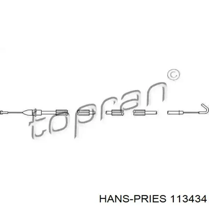 Трос/тяга відкривання замка дверей задньої Hans Pries (Topran) 113434 ціна, від 3.21 USD