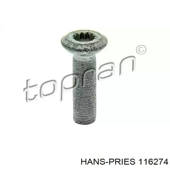 Болт кріплення передньої кульової опори до цапфи Hans Pries (Topran) 116274 ціна, від 2.14 USD