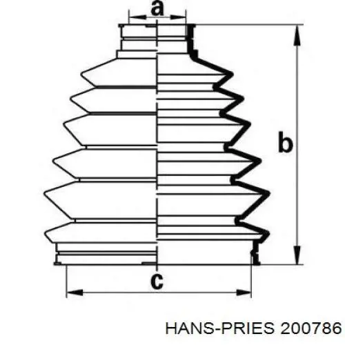 Підвісний підшипник карданного валу 200786 Hans Pries (Topran)