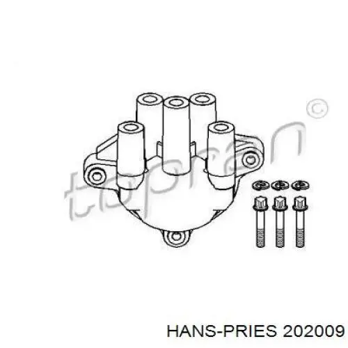 Кришка розподільника запалювання/трамблера 202009 Hans Pries (Topran)