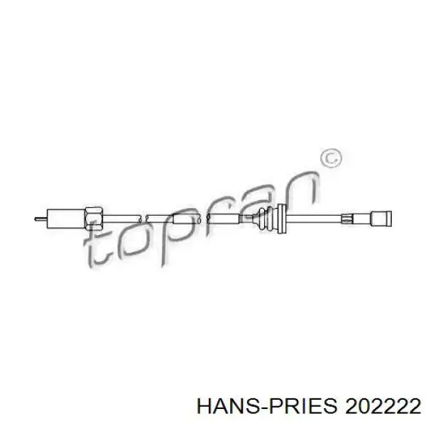 Трос приводу спідометра 202222 Hans Pries (Topran)