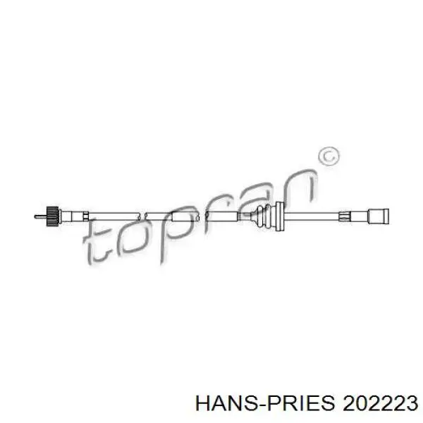 Трос приводу спідометра 202223 Hans Pries (Topran)