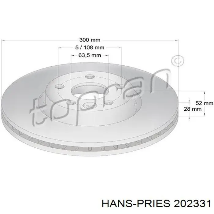 202331 Hans Pries (Topran) прокладка термостата